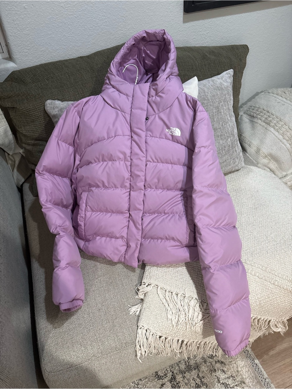 The North Face 600 Women's Purple Hooded Puffer Jacket - Picture 6 of 8